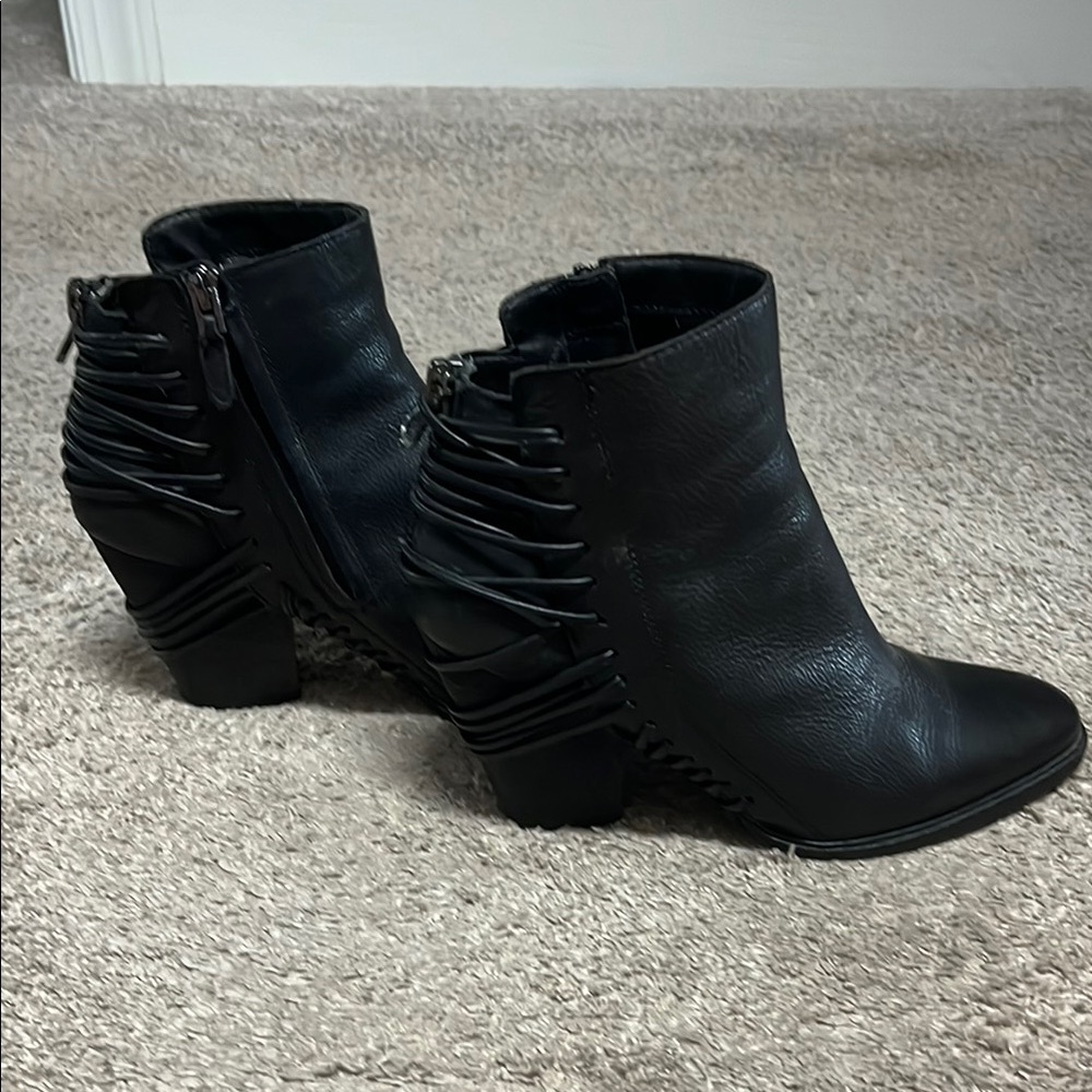 Black Leather Ankle Boots